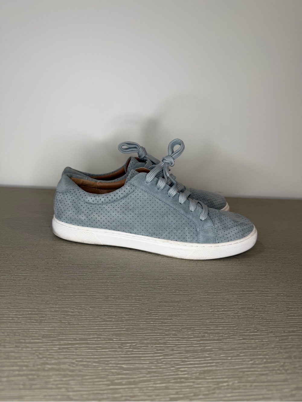 Caslon Light Blue Perforated Suede Lace-Up Sneakers